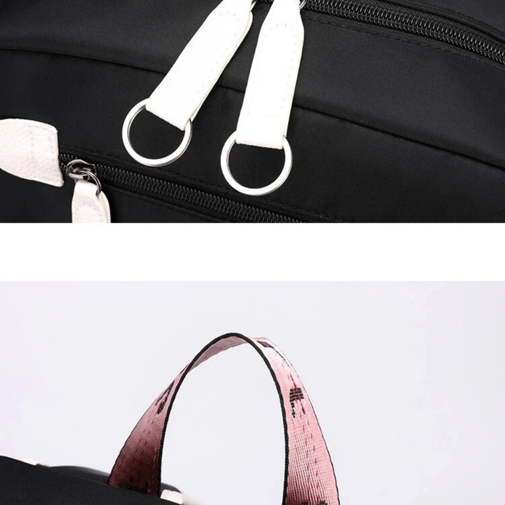 My Melody Backpack USB Charge Laptop Backpack Rucksack Travel Bag w Plush Charms - Picture 12 of 17